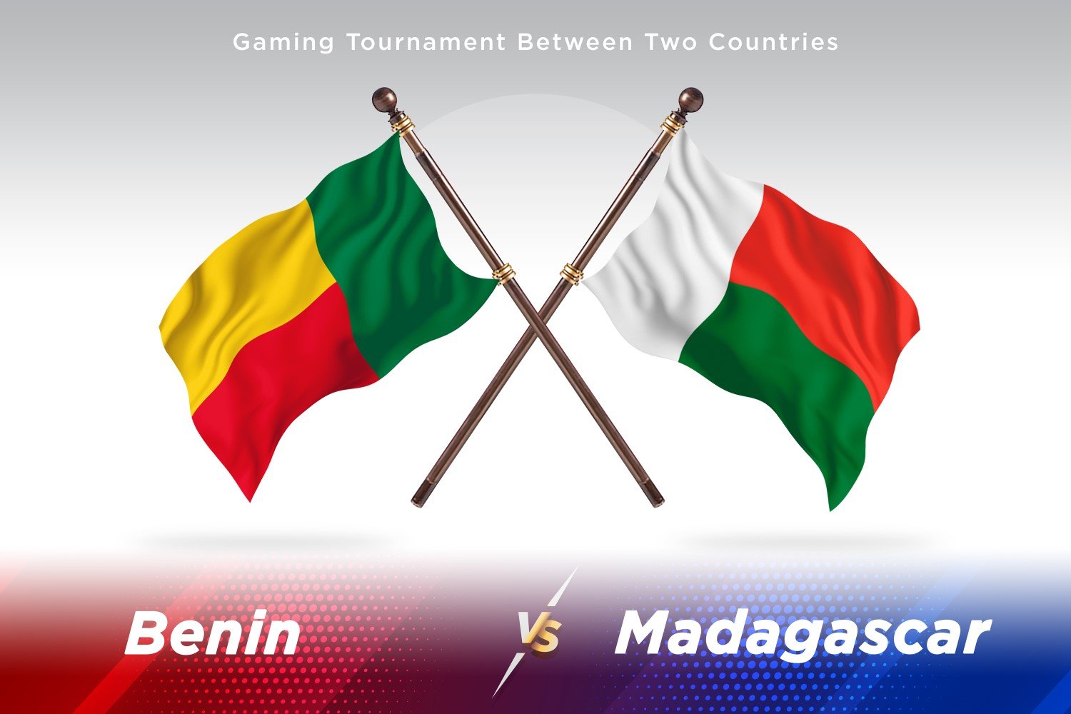 Benin versus Madagascar Two Flags