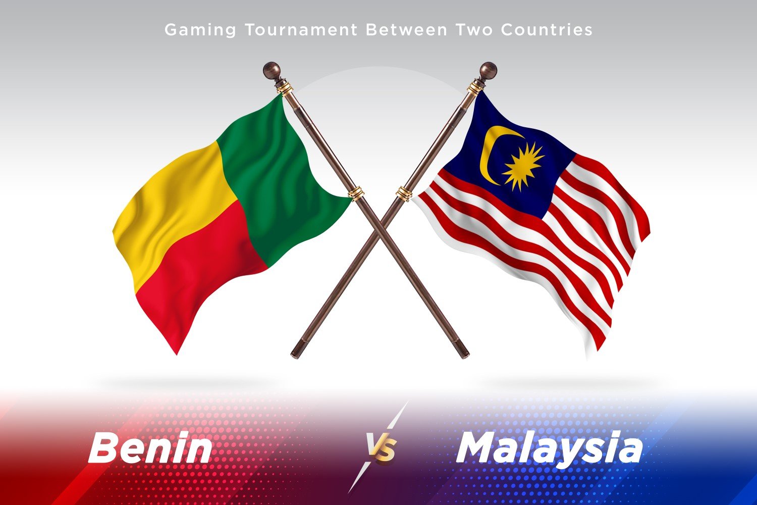 Benin versus Malaysia Two Flags