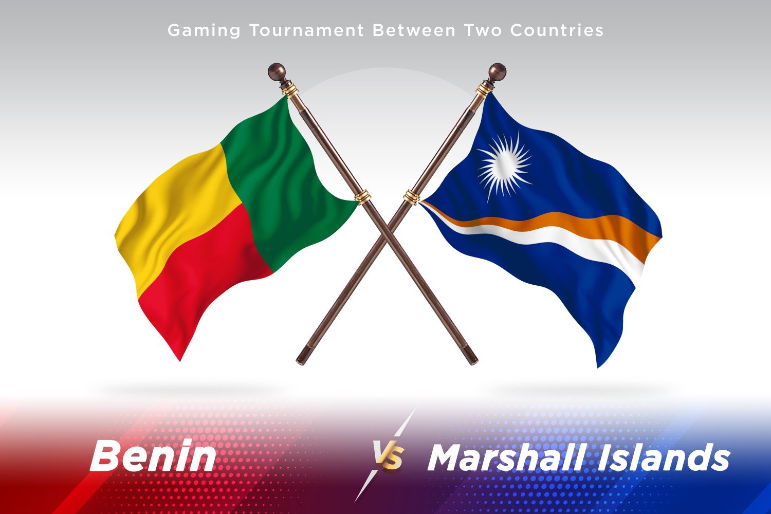 Benin versus marshal islands Two Flags