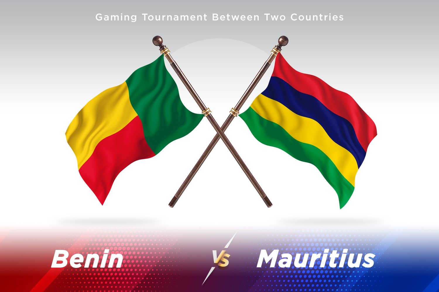 Benin versus Mauritius Two Flags