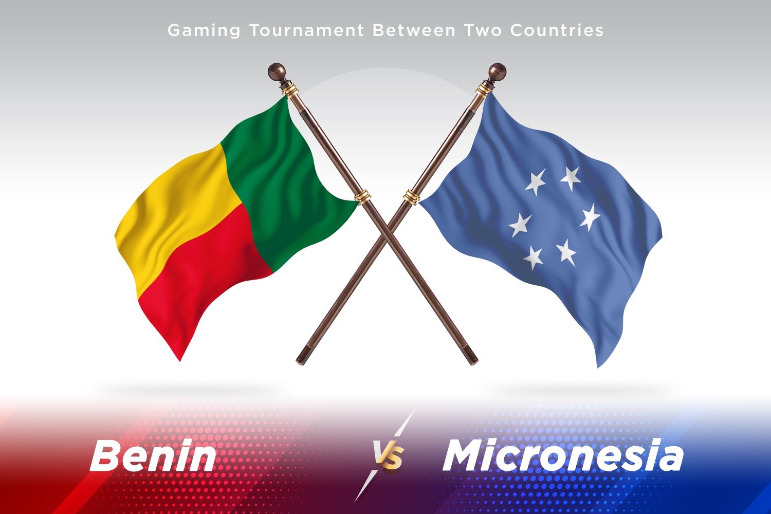 Benin versus Micronesia Two Flags