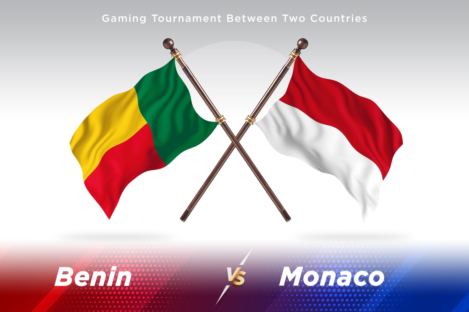 Benin versus Monaco Two Flags