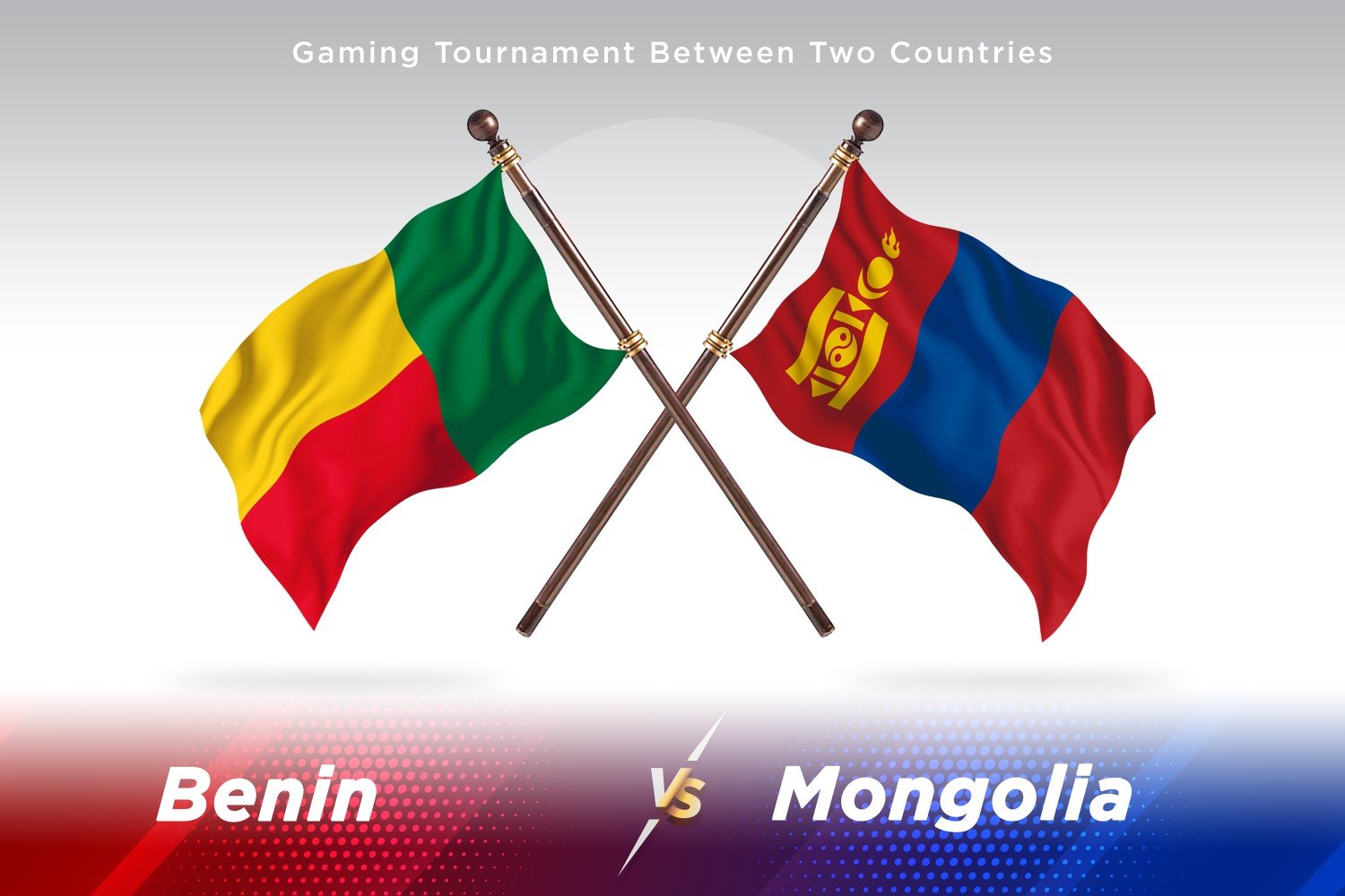 Benin versus Mongolia Two Flags