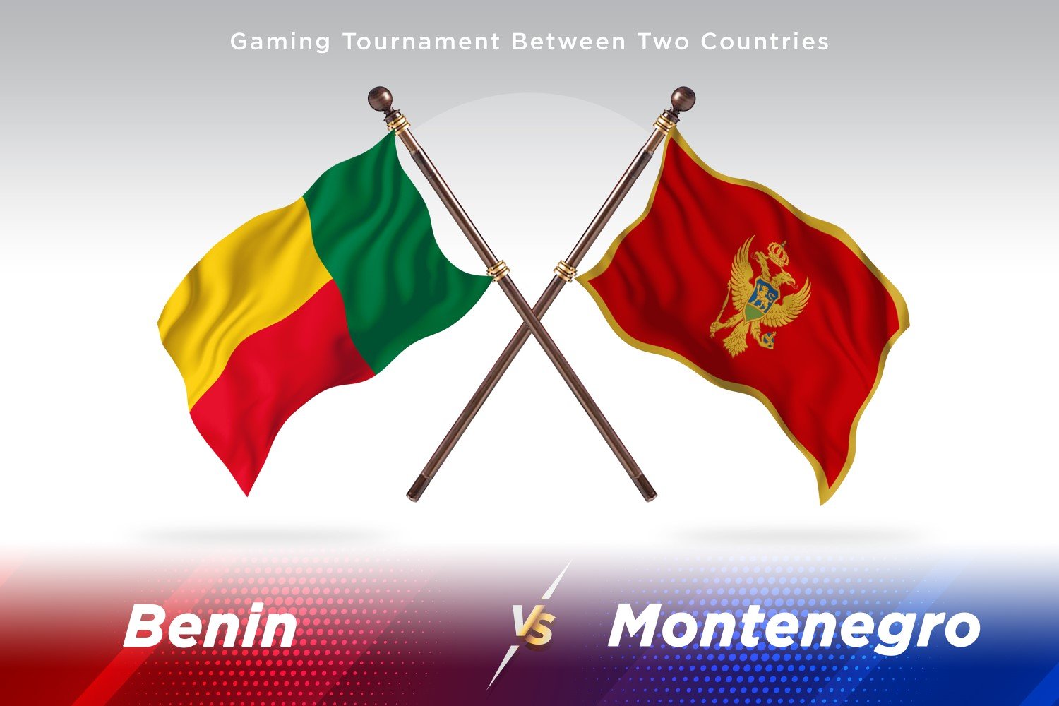 Benin versus Montenegro Two Flags