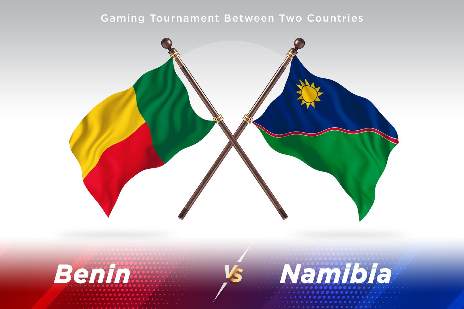 Benin versus Namibia Two Flags