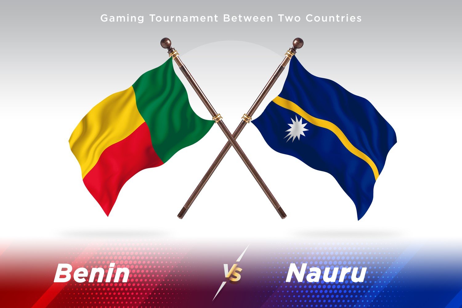 Benin versus Nauru Two Flags