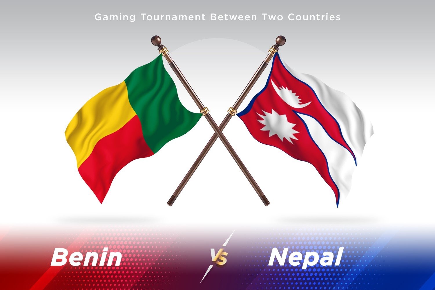 Benin versus Nepal Two Flags