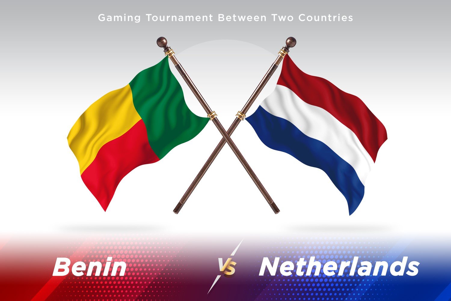 Benin versus Netherlands Two Flags