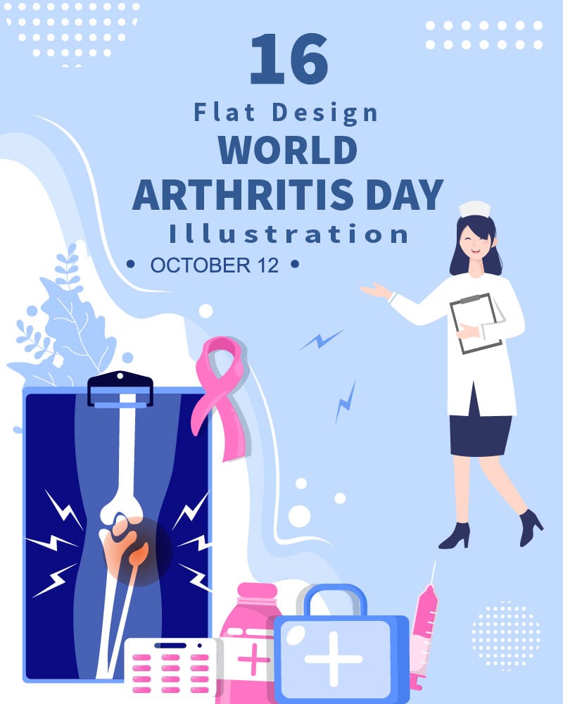 16 World Arthritis Day Vector Illustration