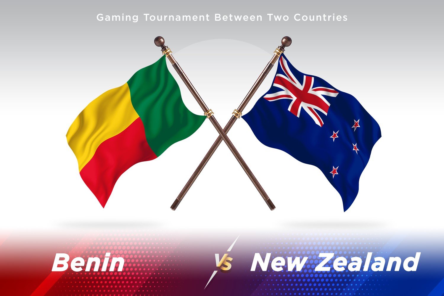 Benin versus new Zealand Two Flags