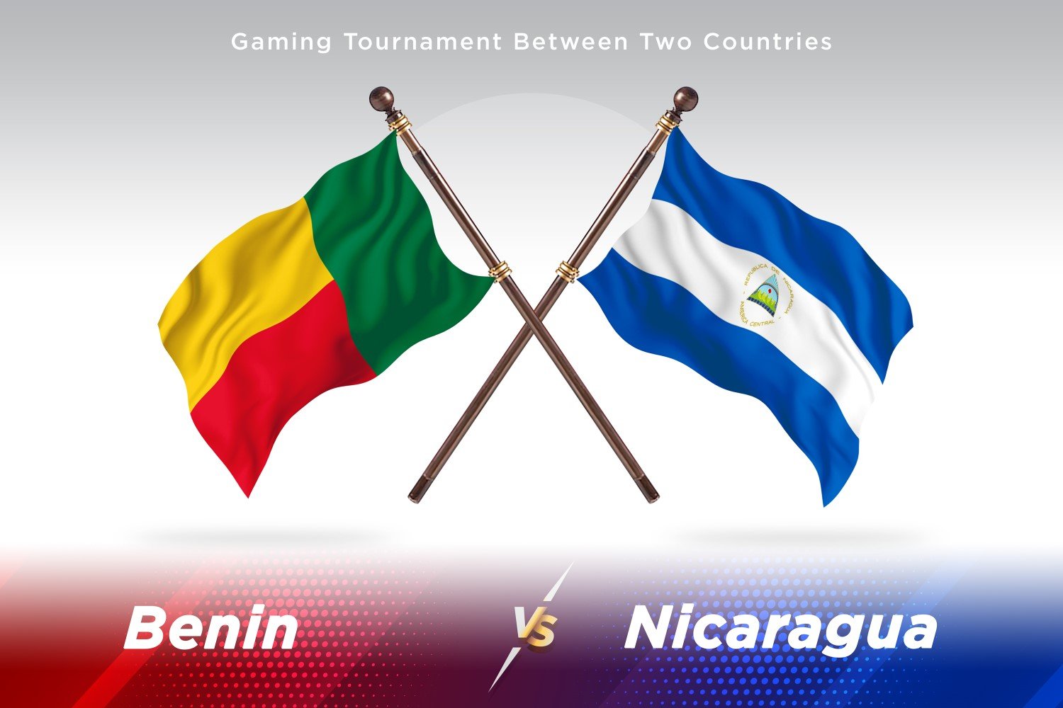 Benin versus Nicaragua Two Flags