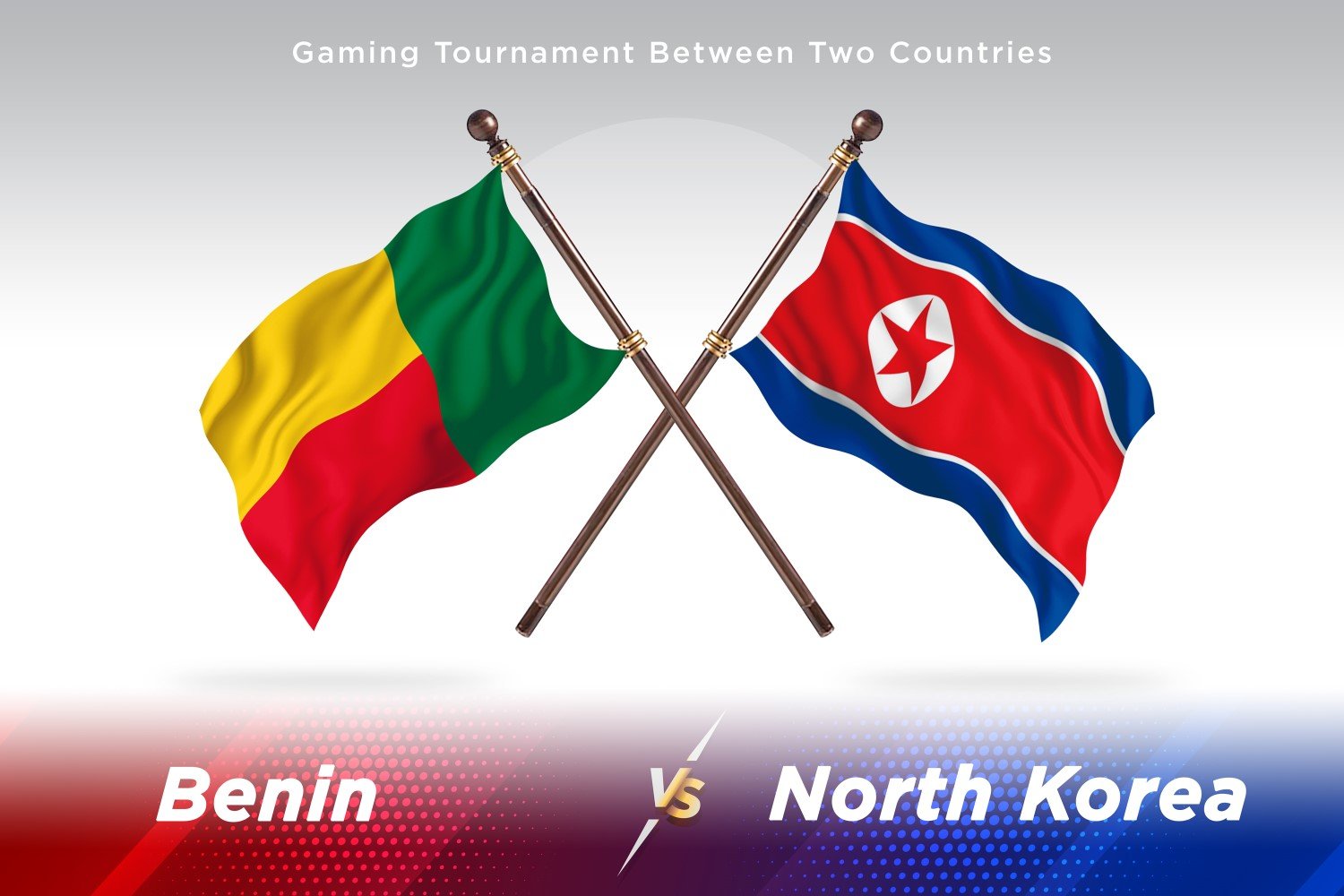 Benin versus north Korea Two Flags