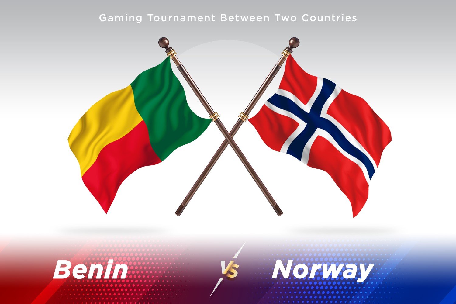 Benin versus Norway Two Flags