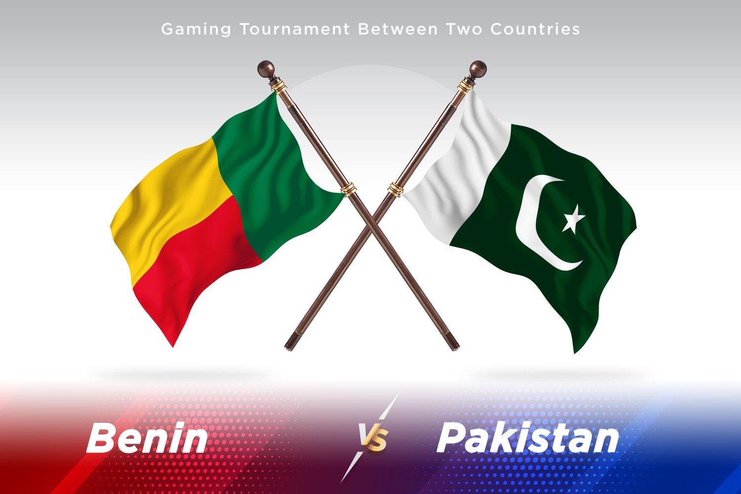 Benin versus Pakistan Two Flags