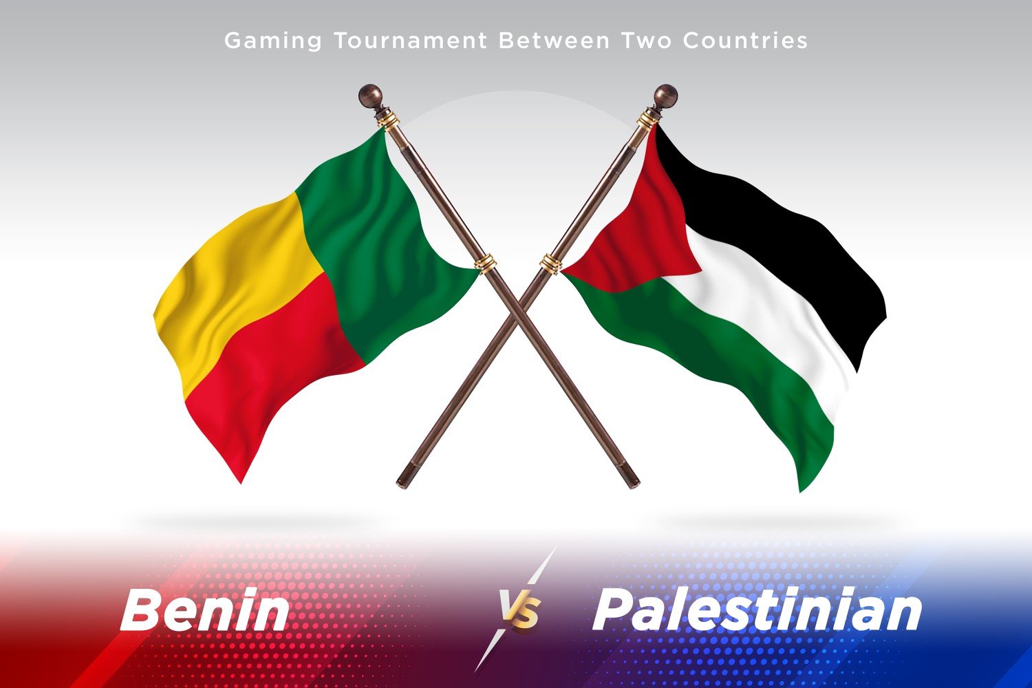 Benin versus Palestinian Two Flags