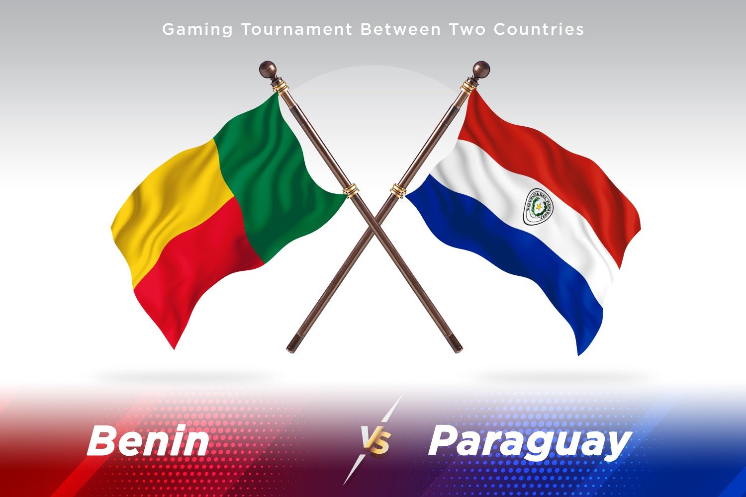 Benin versus Paraguay Two Flags