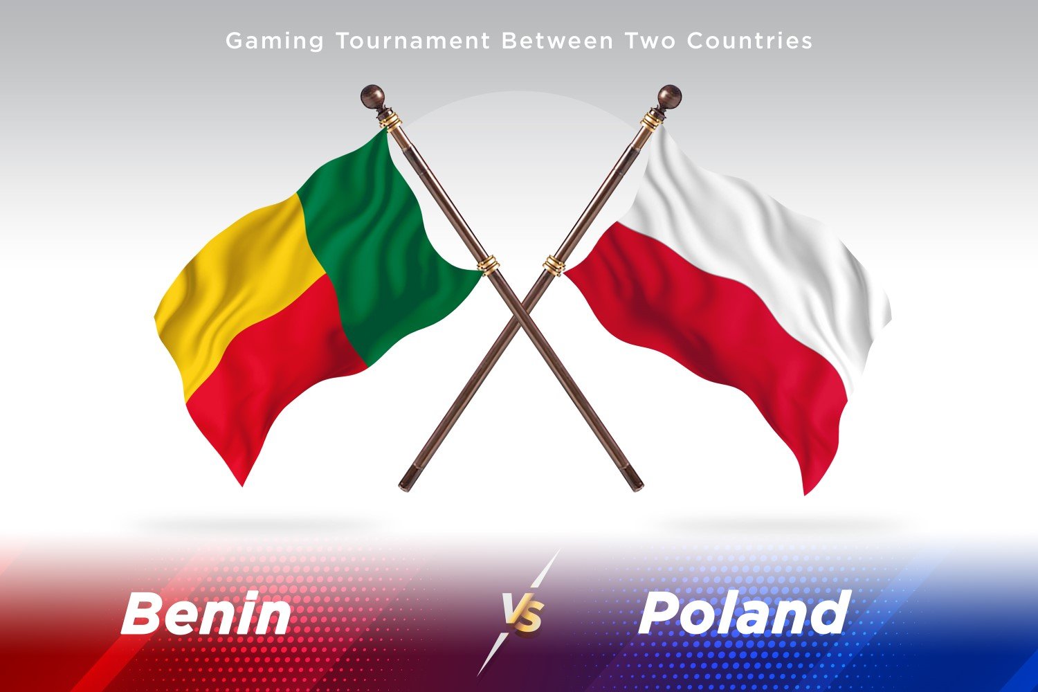 Benin versus Poland Two Flags