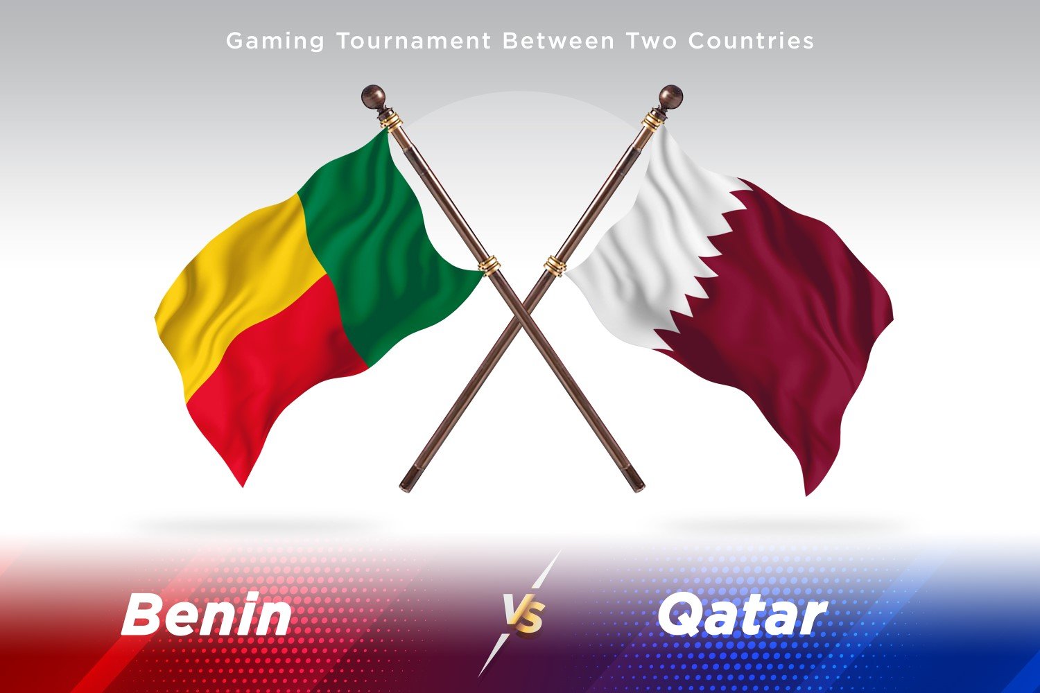 Benin versus Qatar Two Flags