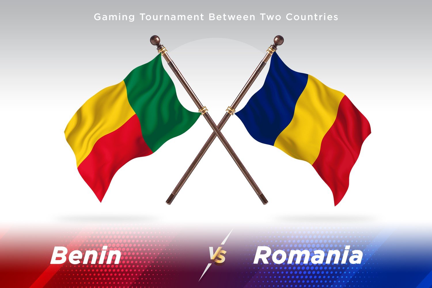 Benin versus Romania Two Flags