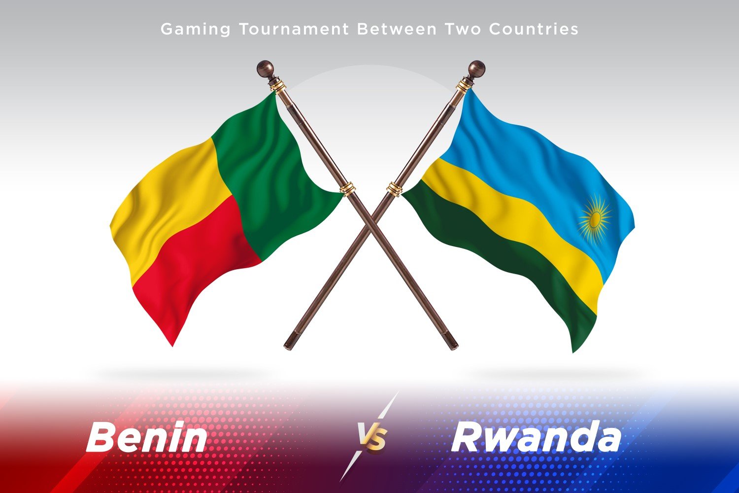 Benin versus Rwanda Two Flags