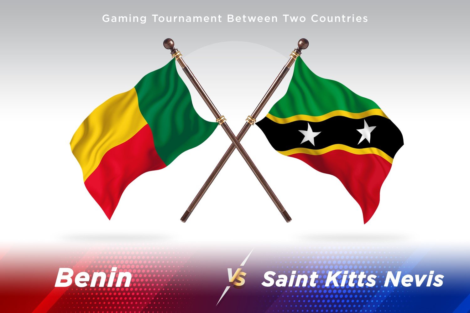 Benin versus saint Kitts and Nevis Two Flags