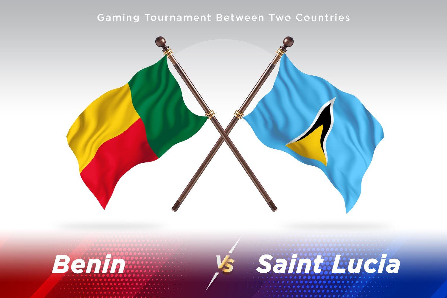 Benin versus saint Lucia Two Flags