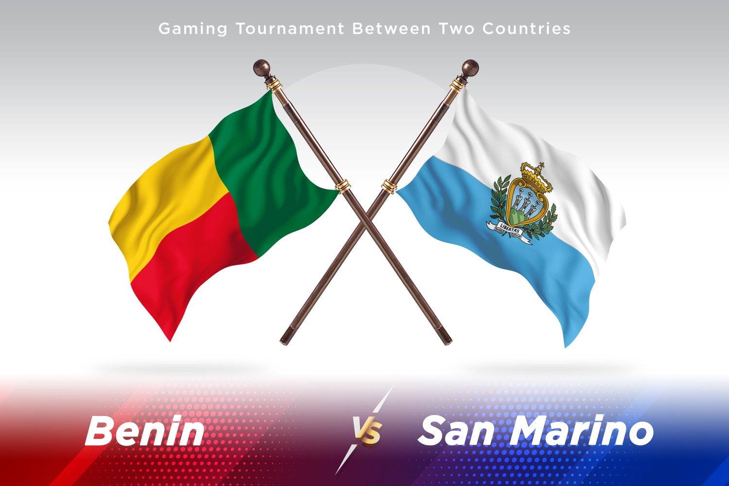 Benin versus san Marino Two Flags