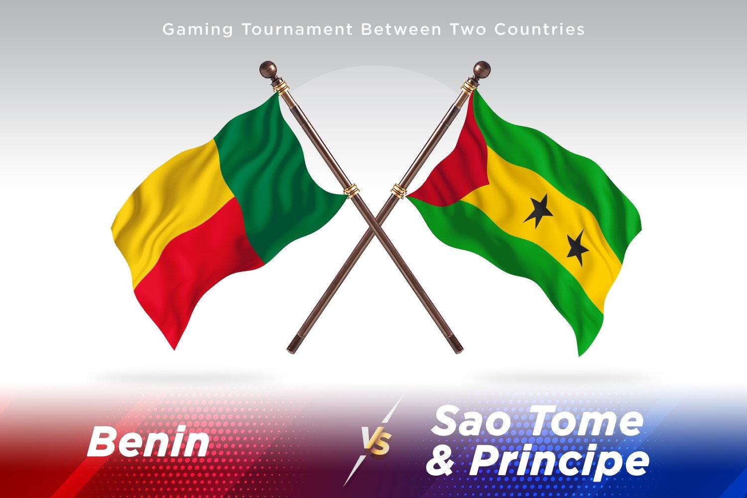 Benin versus Sao tome _ Principe Two Flags