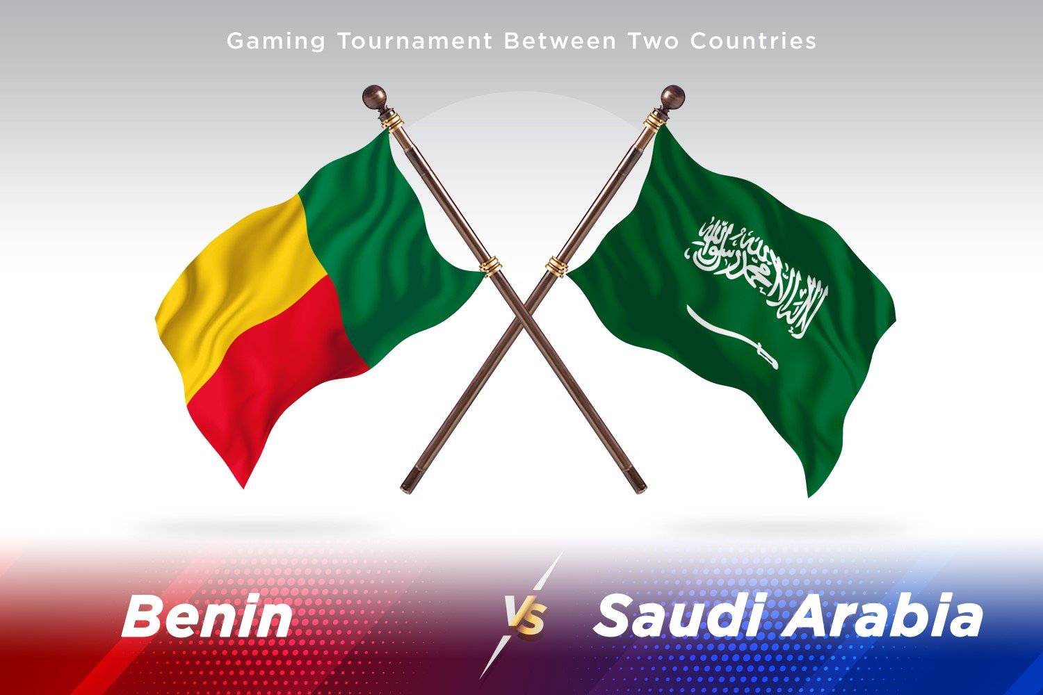 Benin versus Saudi Arabia Two Flags