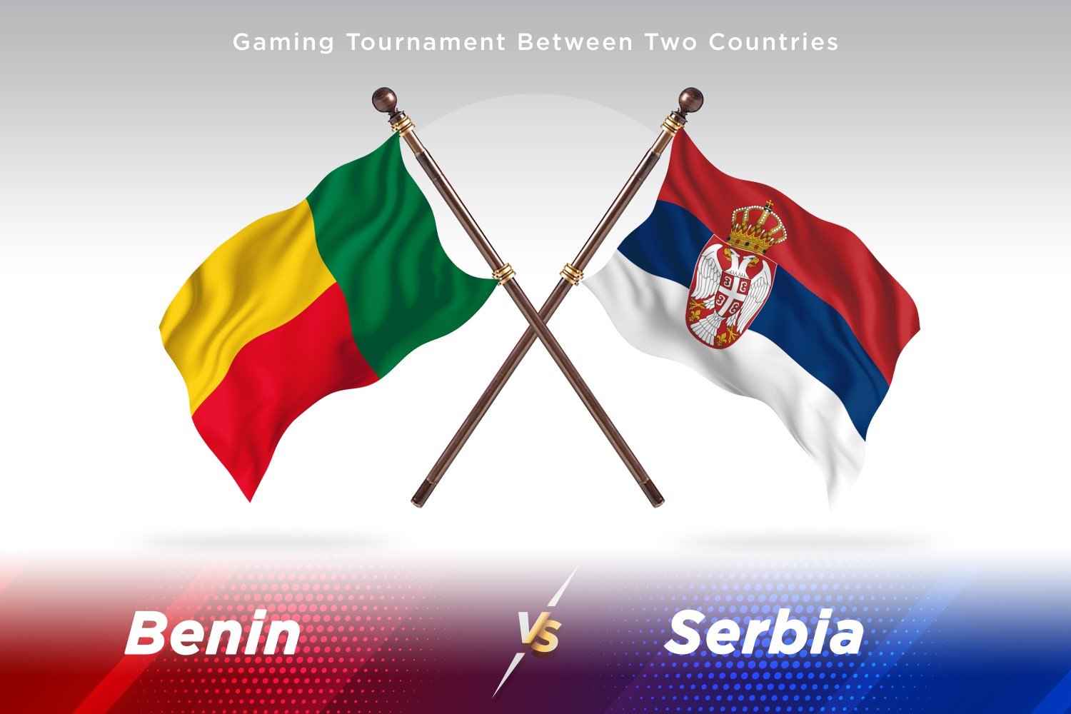 Benin versus Serbia Two Flags