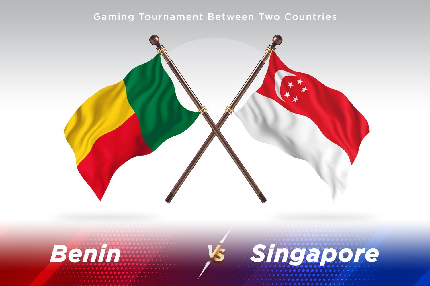 Benin versus singapore Two Flags