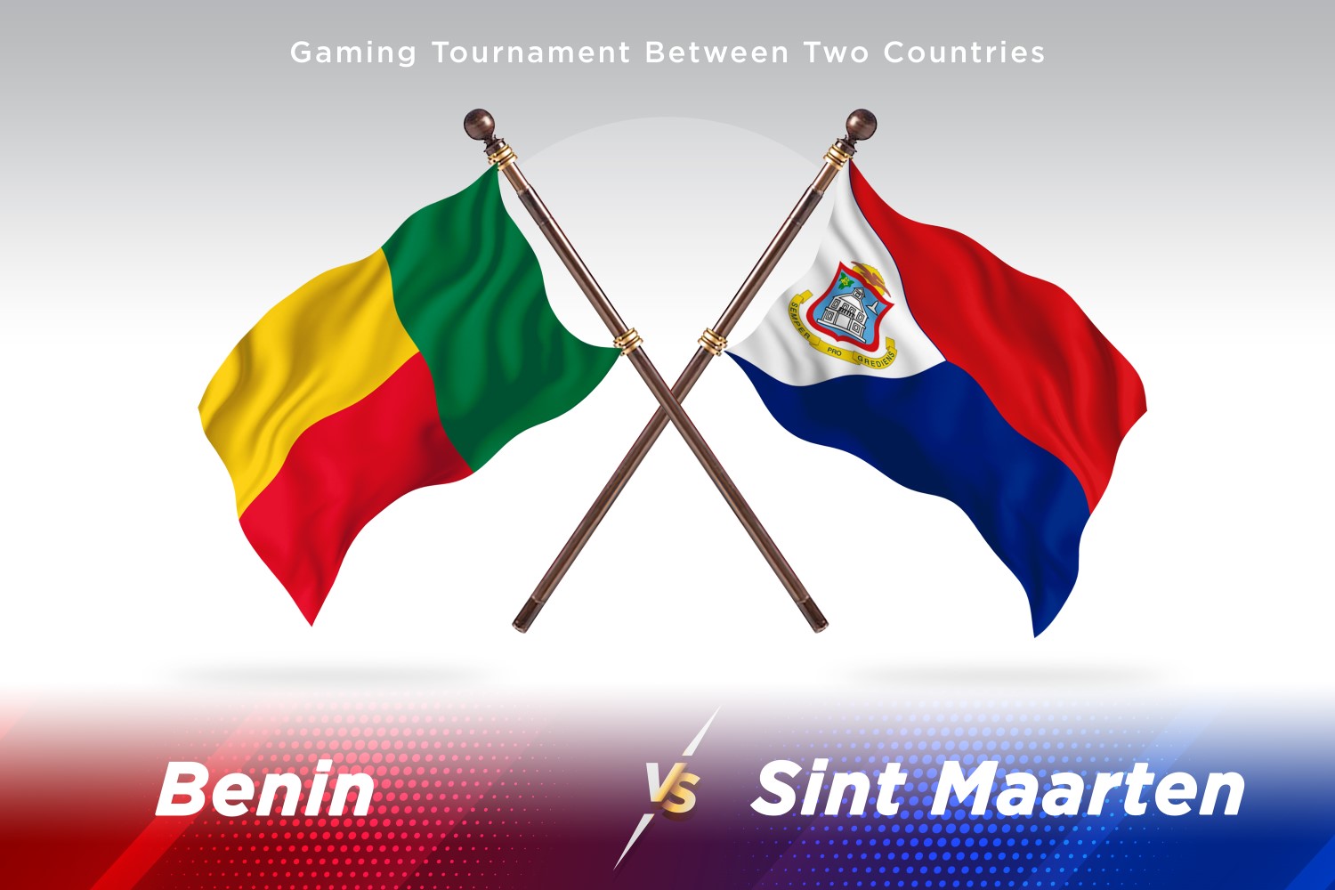 Benin versus Sint marten Two Flags