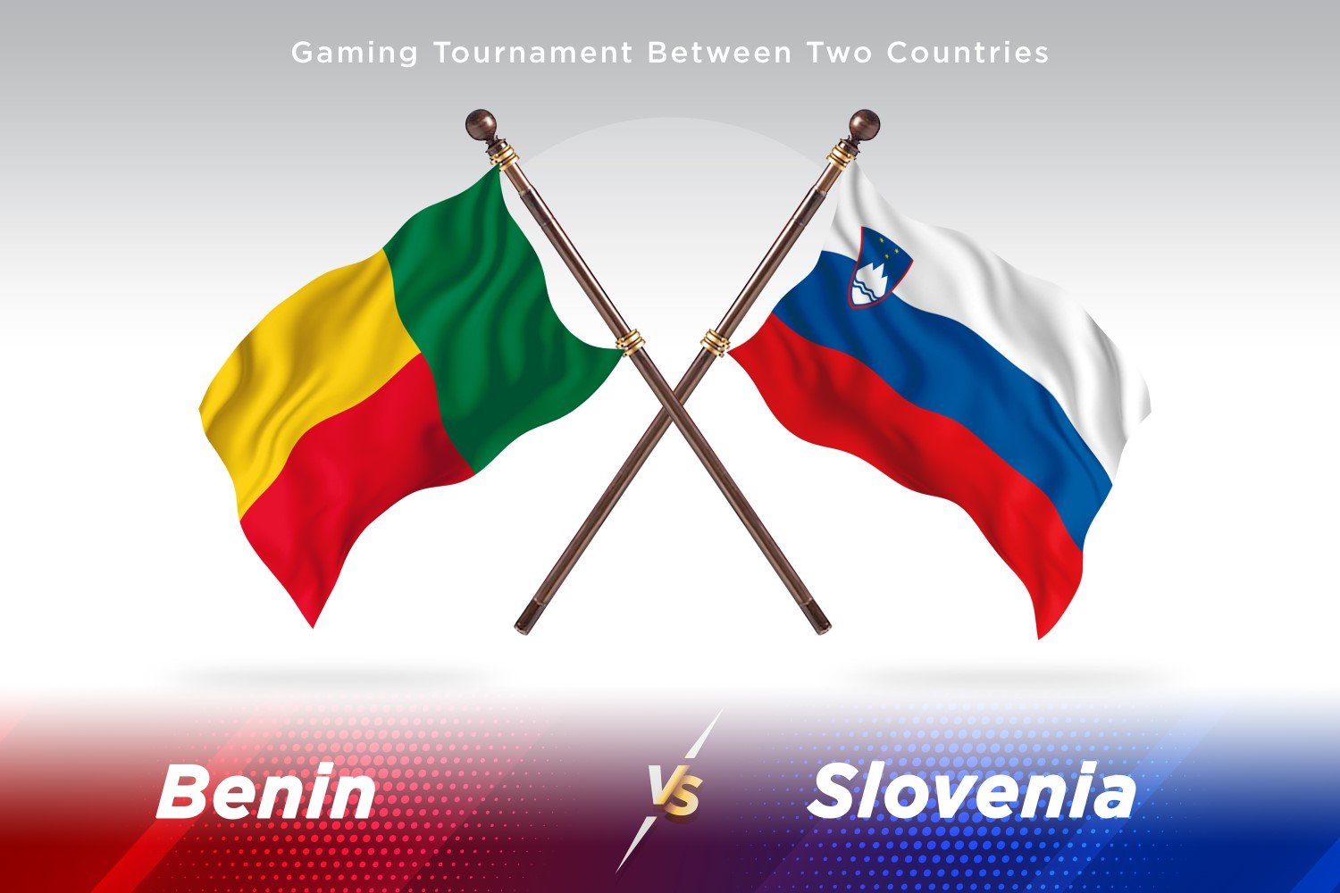 Benin versus Slovenia Two Flags