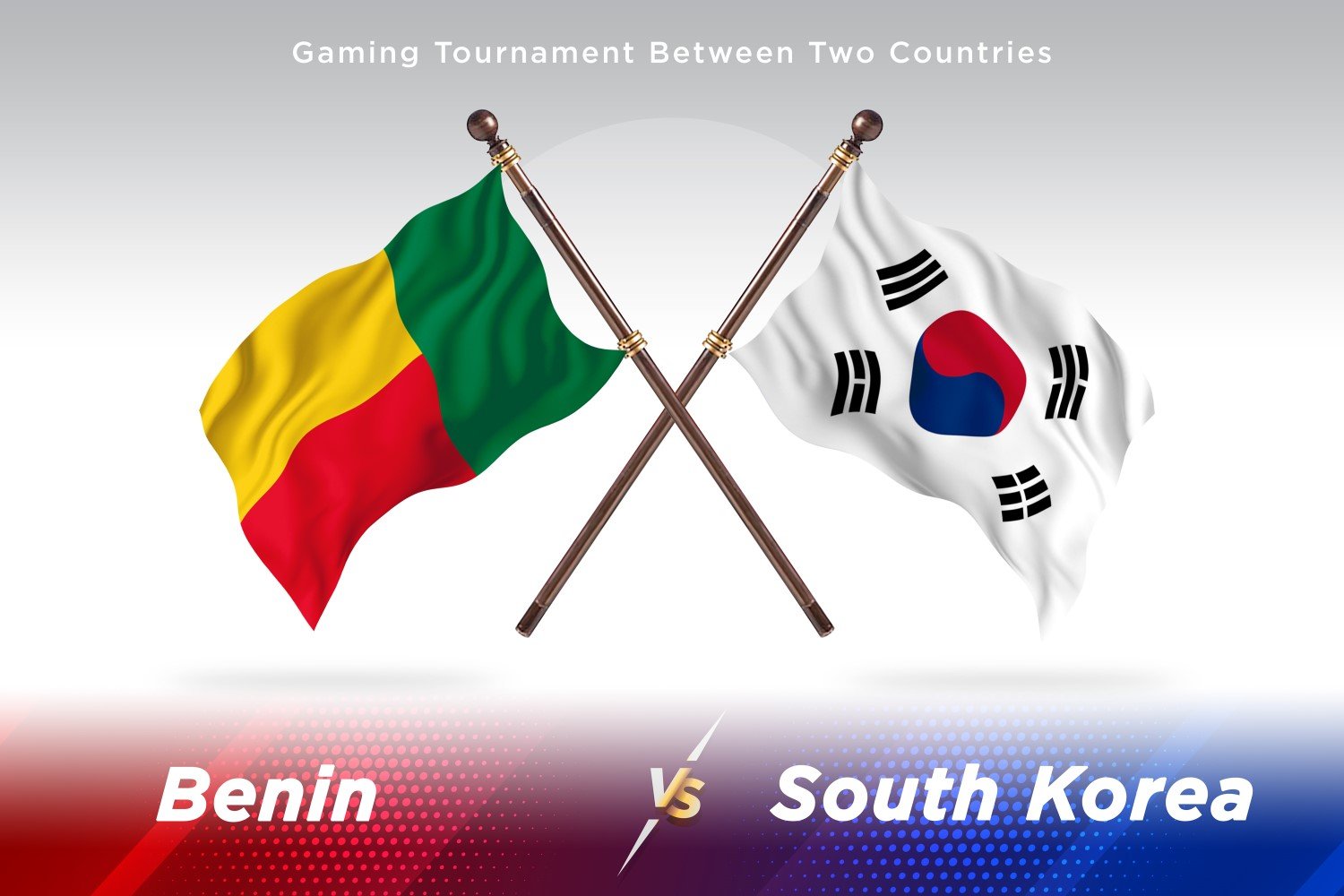 Benin versus south Korea Two Flags