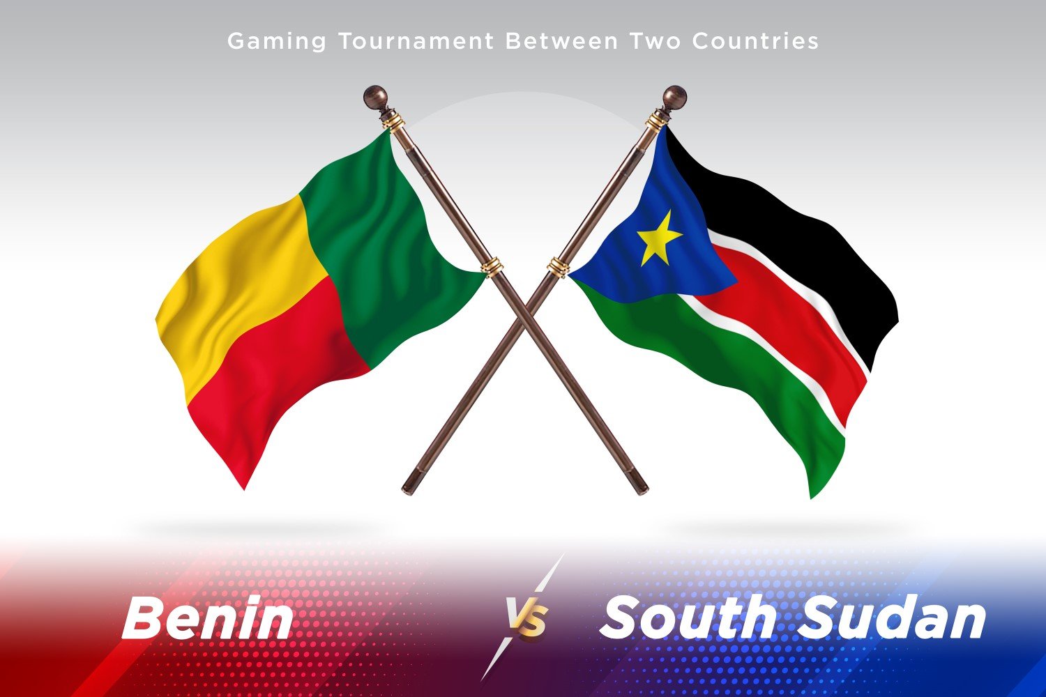 Benin versus south Sudan Two Flags