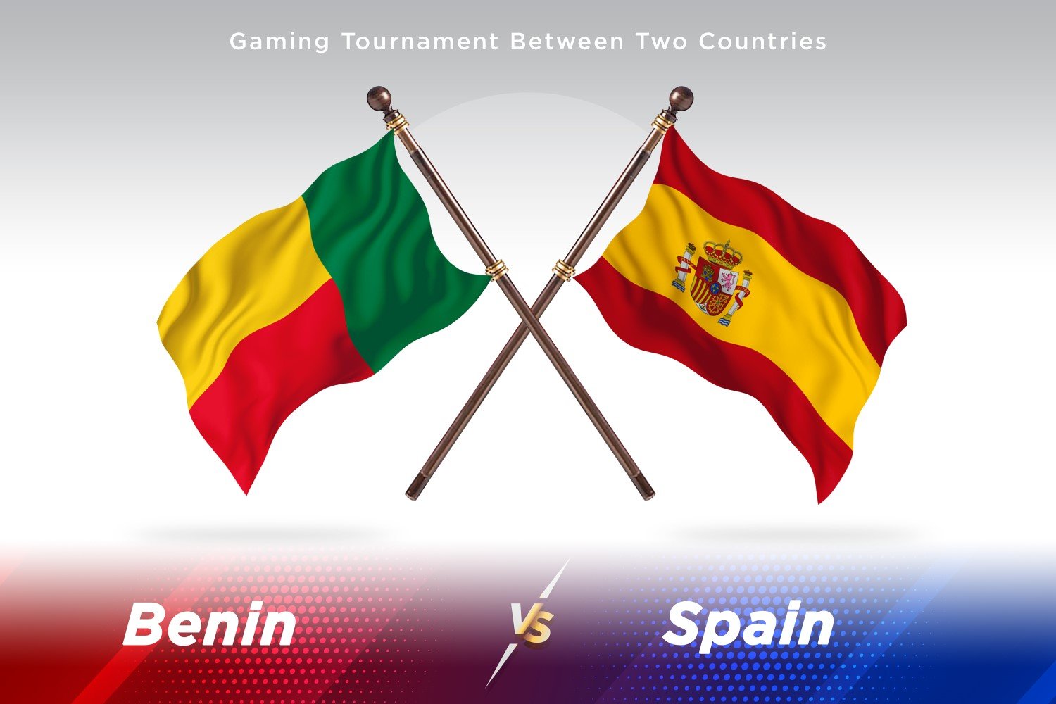 Benin versus Spain Two Flags