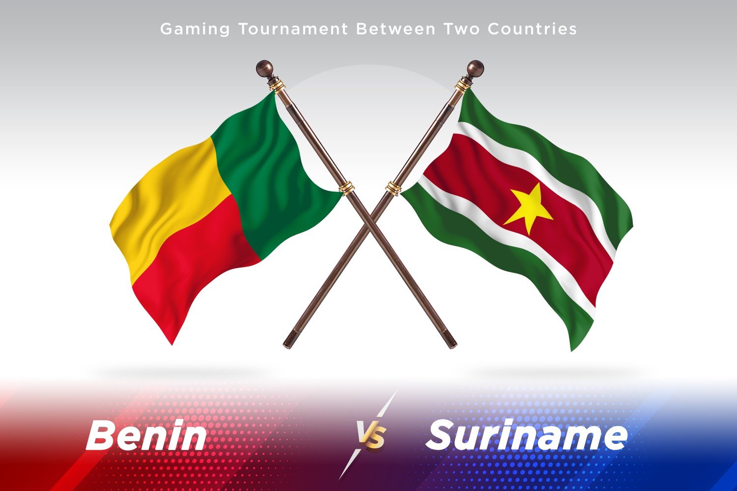 Benin versus Suriname Two Flags