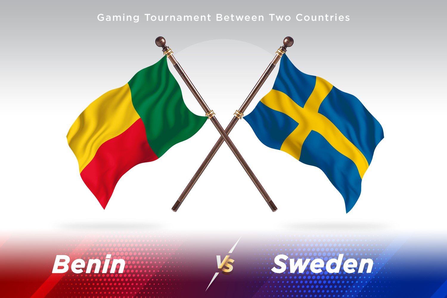 Benin versus Sweden Two Flags