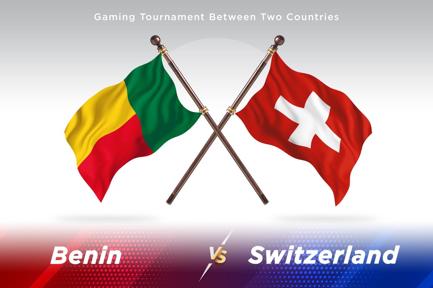 Benin versus Switzerland Two Flags