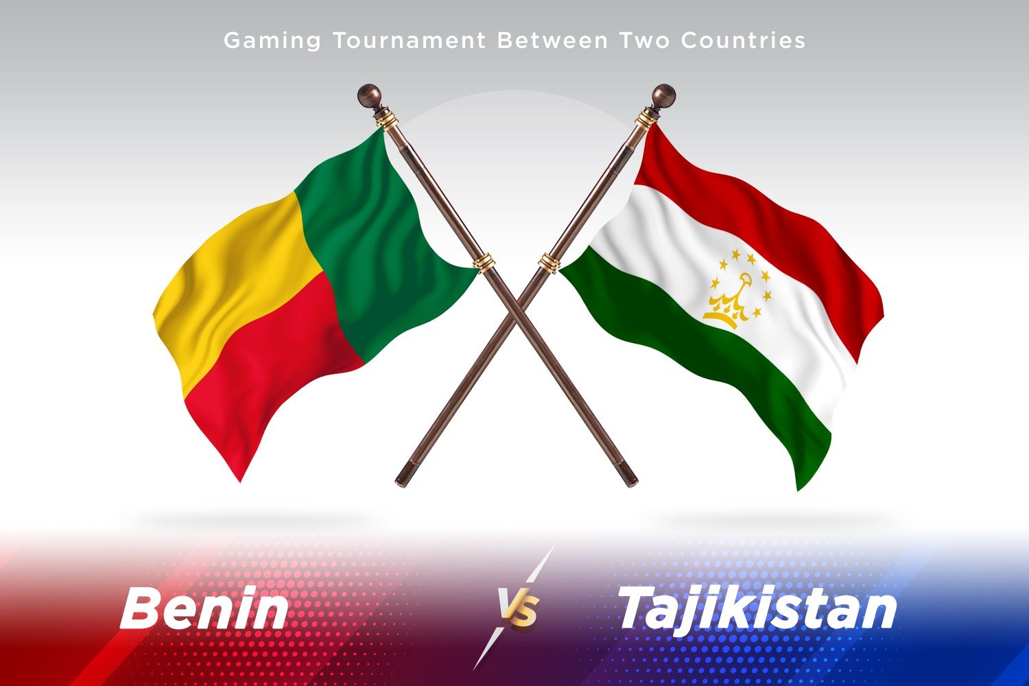 Benin versus Tajikistan Two Flags