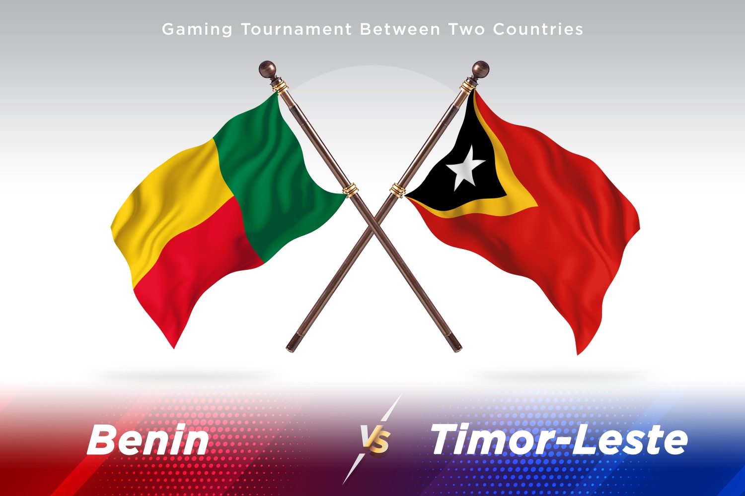 Benin versus Timor-Leste Two Flags