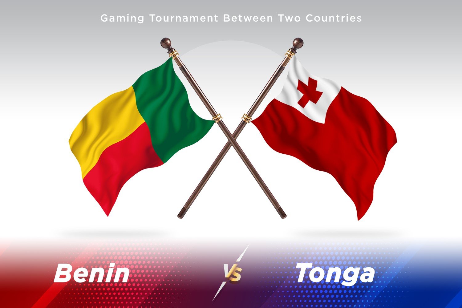 Benin versus Tonga Two Flags