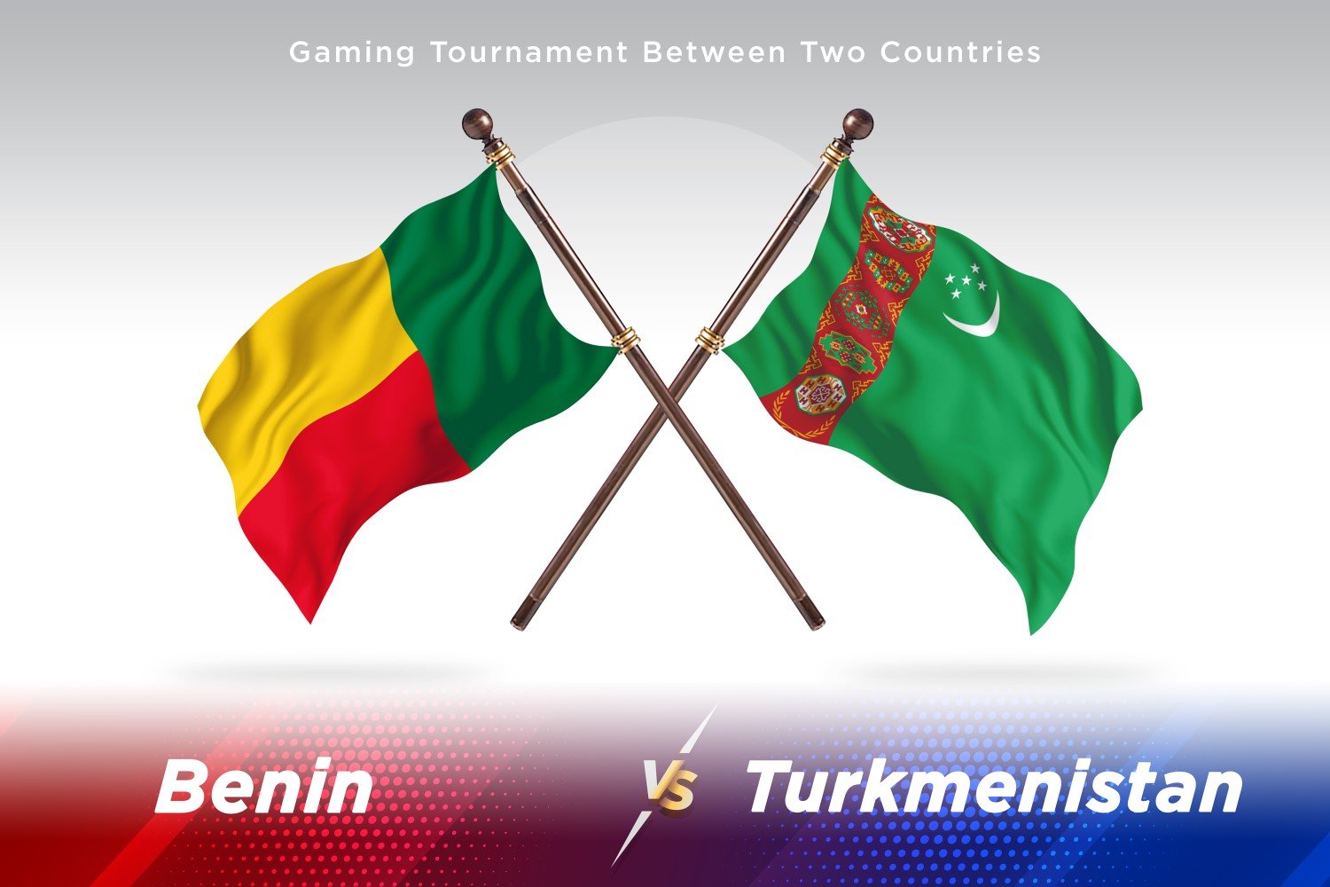 Benin versus Turkmenistan Two Flags