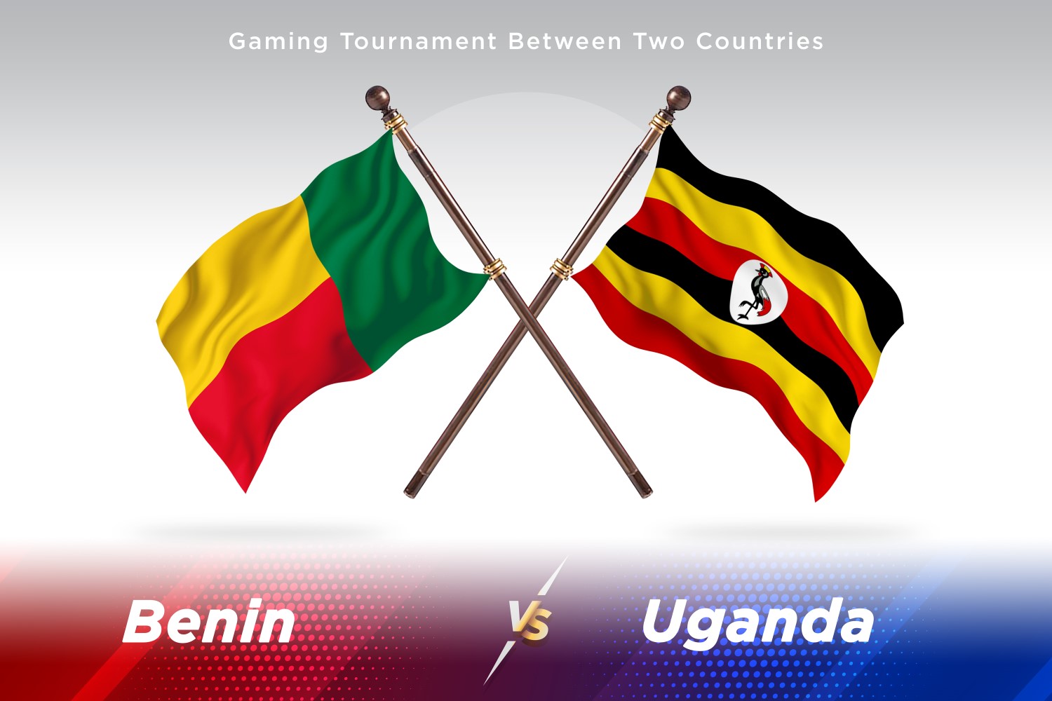 Benin versus Uganda Two Flags