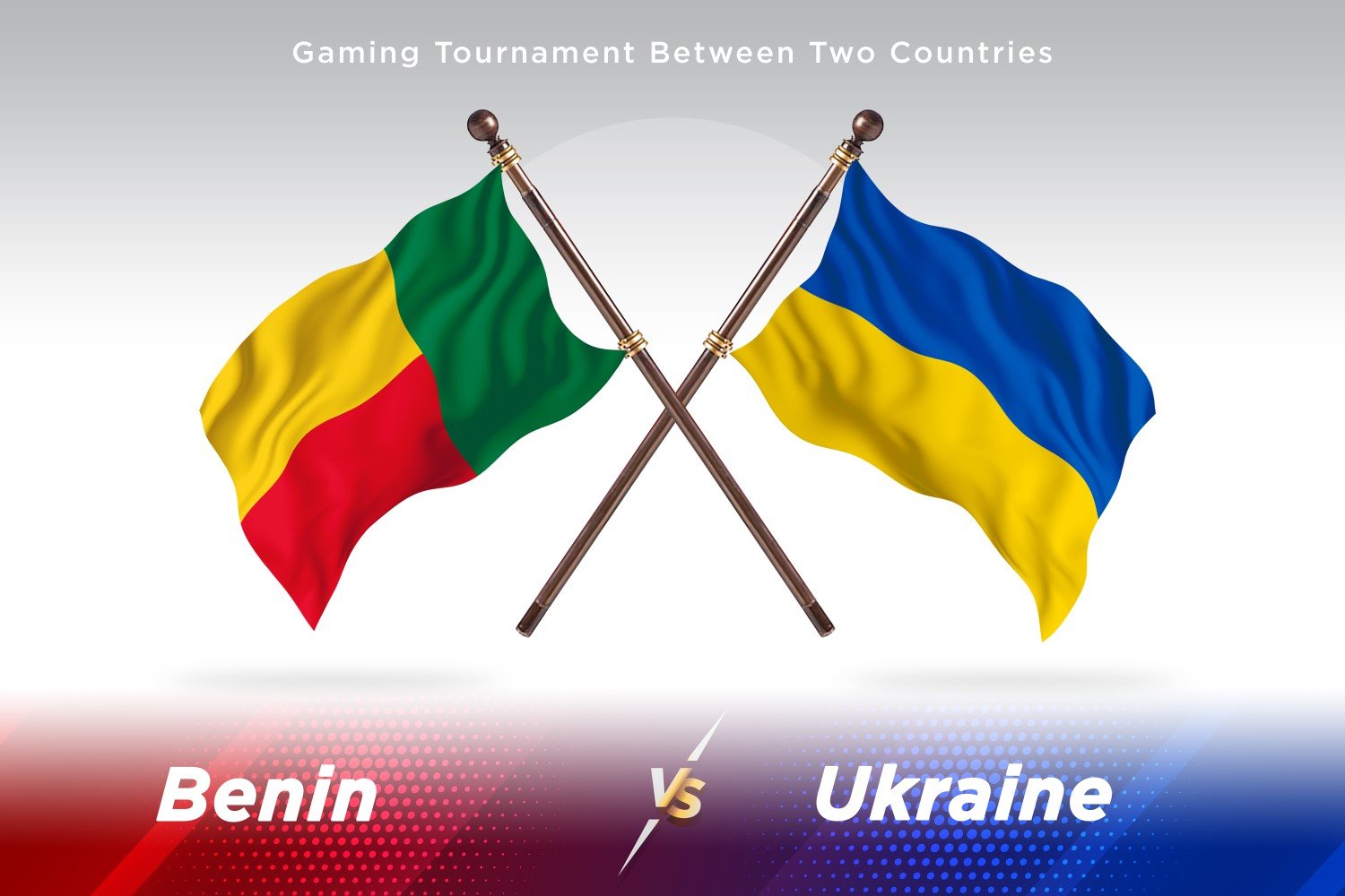 Benin versus Ukraine Two Flags