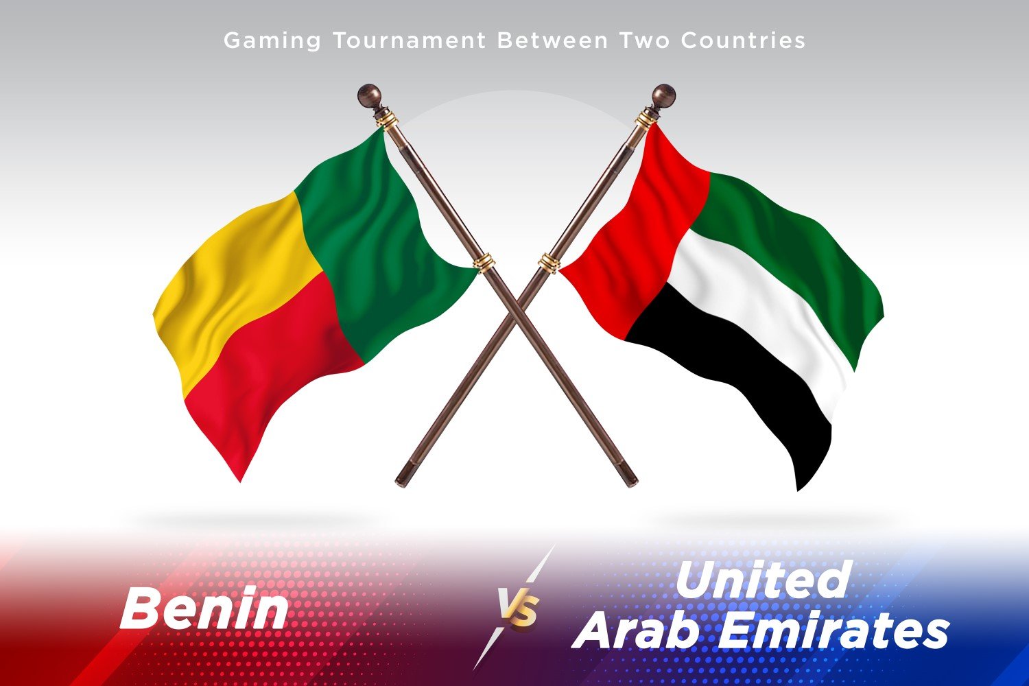 Benin versus united Arab emirates Two Flags