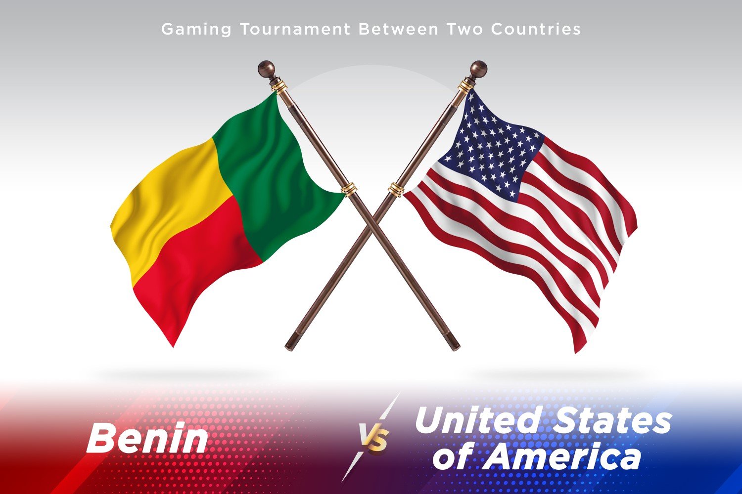 Benin versus united states of America Two Flags