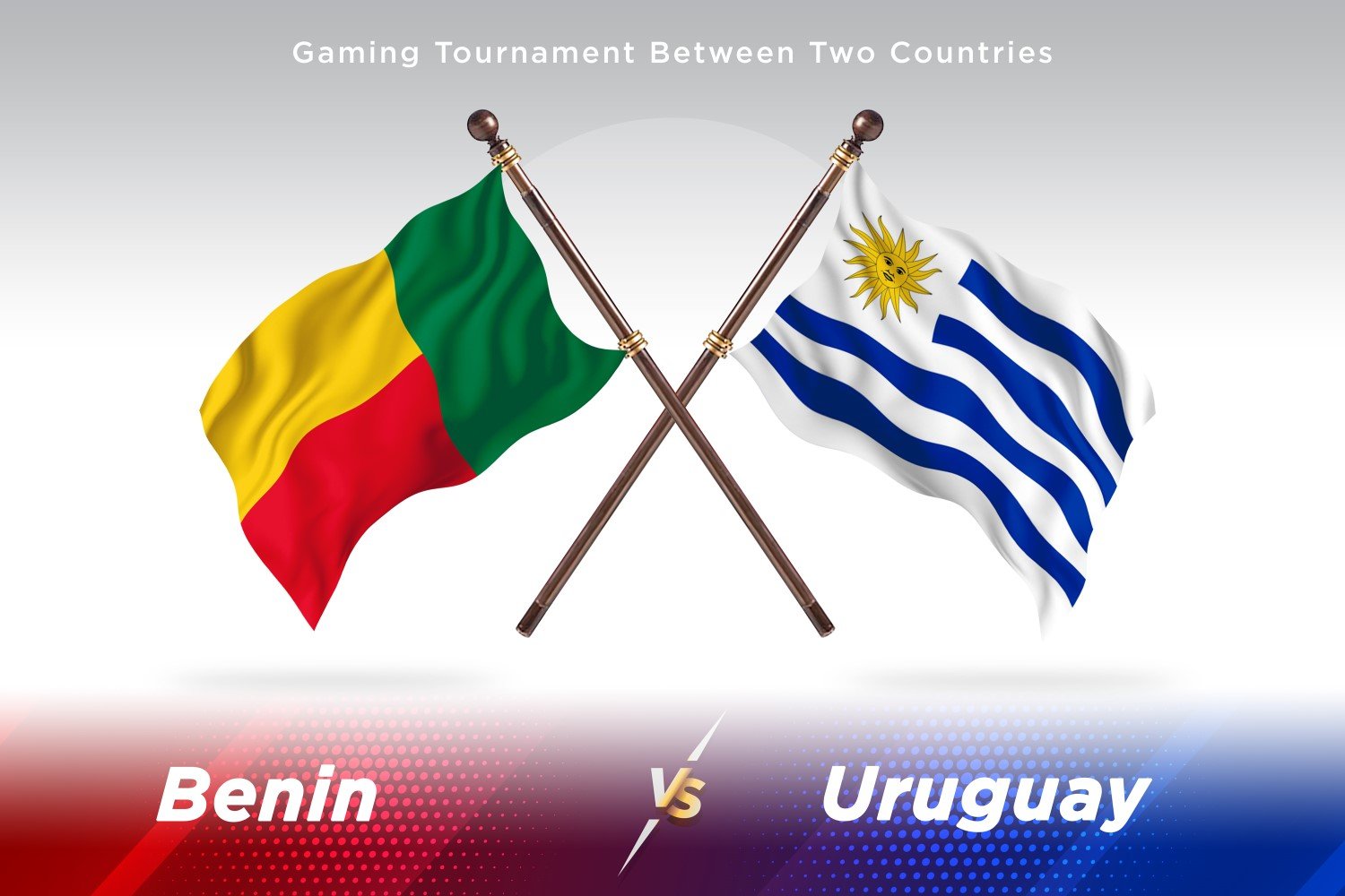 Benin versus Uruguay Two Flags