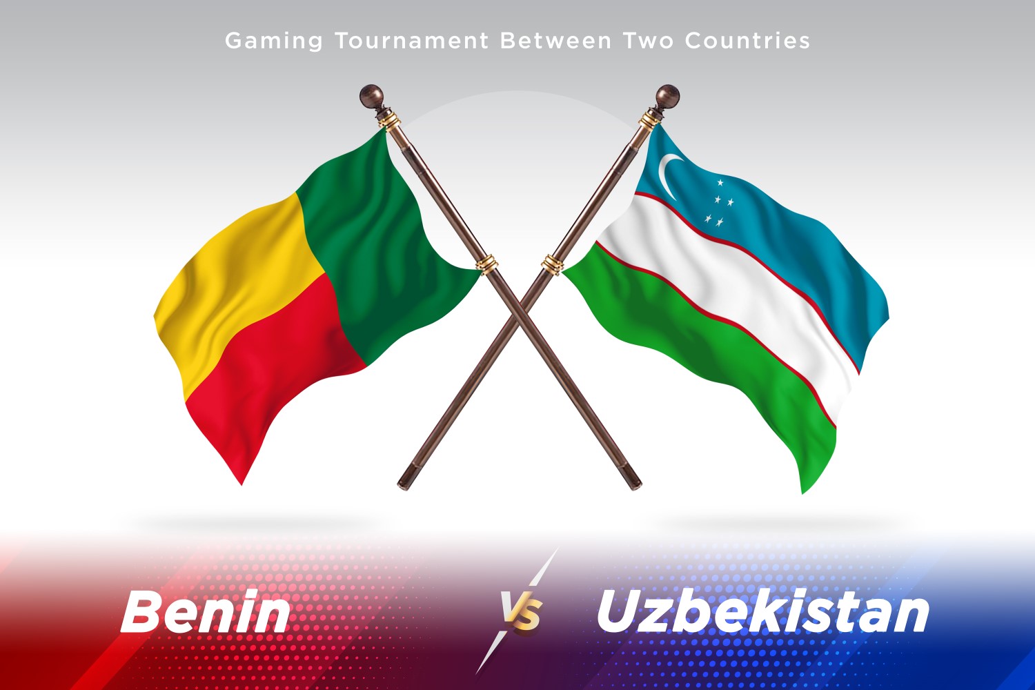 Benin versus Uzbekistan Two Flags