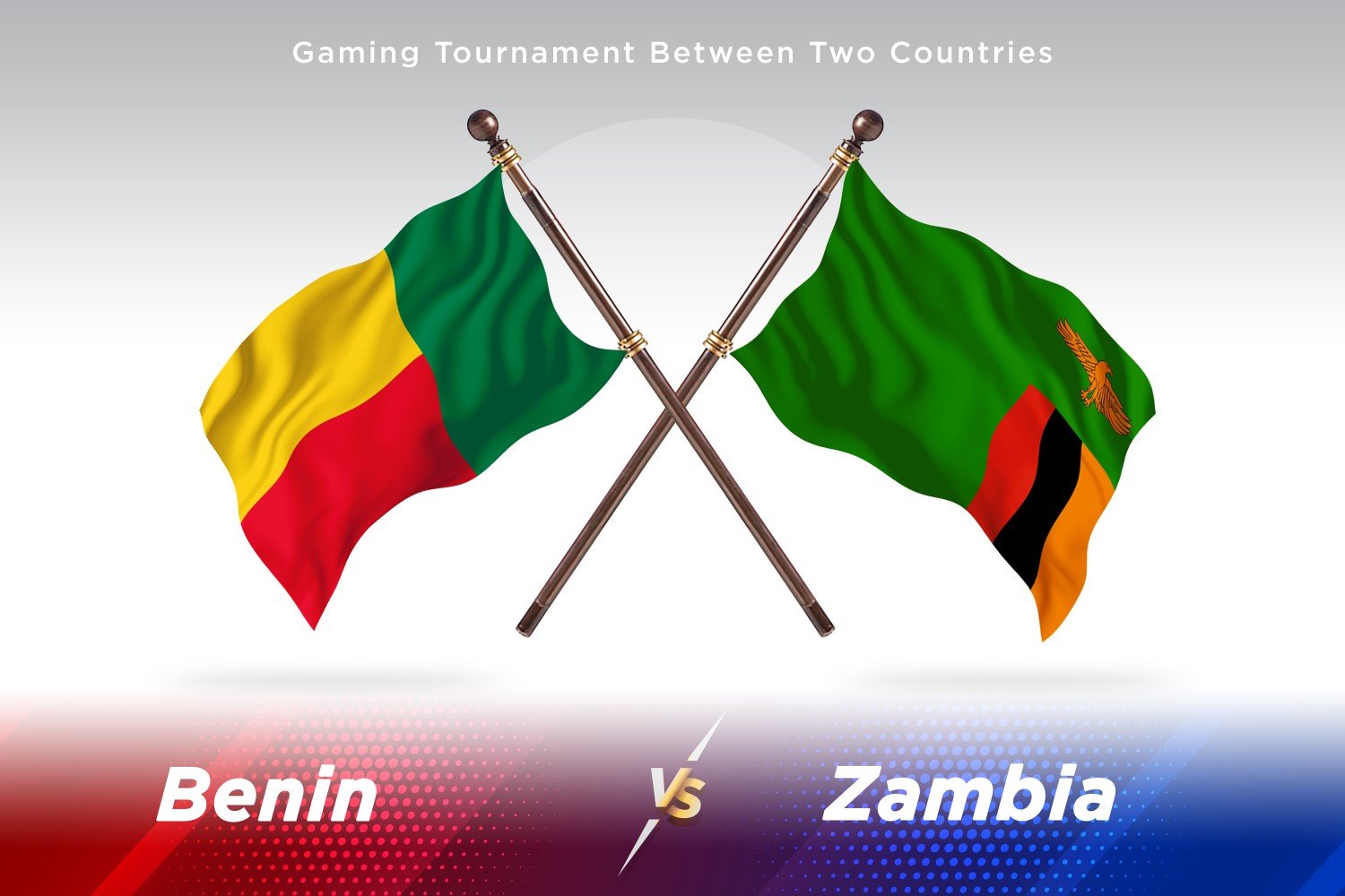 Benin versus Zambia Two Flags